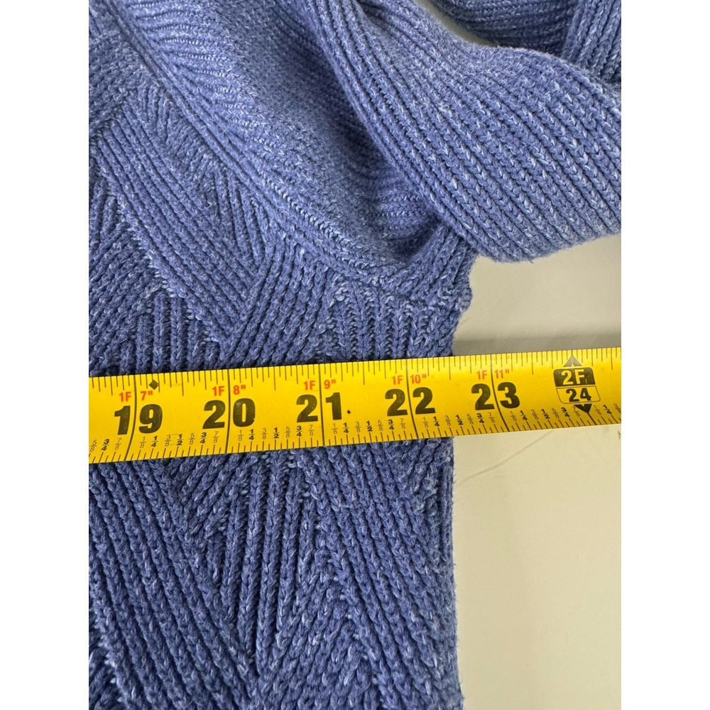 Mens Tommy Bahama Thick Cable Knit 1/4 Zip Pullover Sweater Size Large Blue - Picture 7 of 7